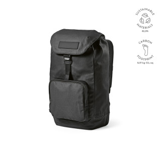 "Copenhagen Backpack" 20L Rucksack aus recycelter Baumwolle (240 g/m²) für Laptops bis 15.6", schwarz