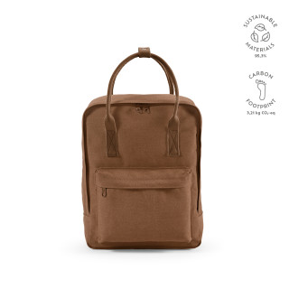 "Stockholm Backpack" 18L Rucksack aus recycelter Baumwolle (450 g/m²) mit rPET-Tragegriffen, braun