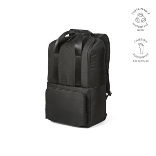 Bucharest 18L Rucksack aus rPET. Laptops bis 15.6", schwarz