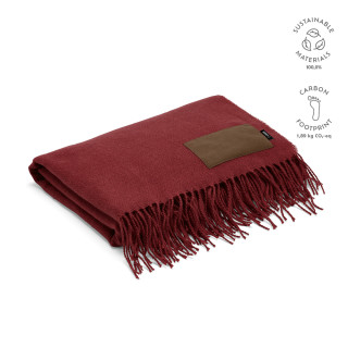 Lichtenstein Decke aus rPET (180 g/m²). Mit personalisierbarem Aufnäher, burgund