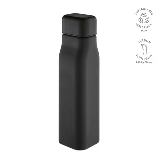 Virtuos Trinkflasche aus recycelter Edelstahl, 1030 ml. Auslaufsicher, schwarz