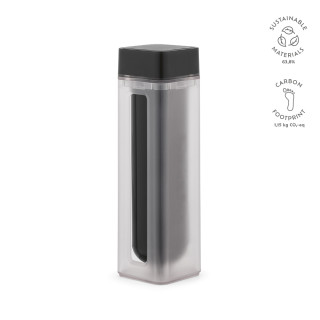 Lucen Trinkflasche aus rABS, 540 ml. Doppelspritzgussverfahren hergestellt, schwarz