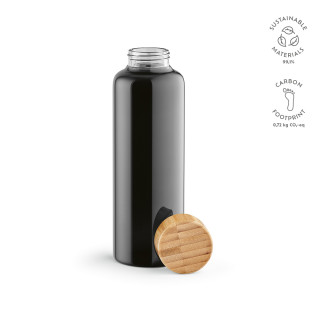 Indus Trinkflasche aus Borosilikatglas mit Bambusdeckel, 510 ml, schwarz