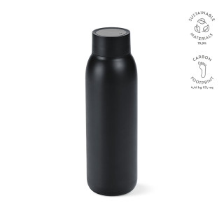 La Plata Trinkflasche recycelter Edelstahl (rSS), 650 ml. Mit LED-Anzeige, schwarz