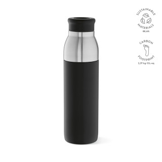 "Colorado Bottle" 2-in-1 Trinkflasche aus recyceltem Edelstahl, 760 ml, doppelwandig , schwarz
