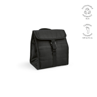 "Reykjavik Cooler" 9L Kühltasche aus rPET mit Rollverschluss und Metall-G-Haken, schwarz