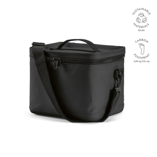 "Munich L Cooler" 10L Kühltasche aus rPET und rABS mit thermoinjizierten Reißverschlüssen, schwarz