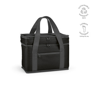 "Florence L Cooler" 10L Kühltasche aus rPET mit zwei Fächern und einer Fronttasche, schwarz
