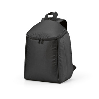 "Brüssel" 12 l Kühltaschen-Rucksack aus recyceltem PET mit Doppelreißverschluss, schwarz