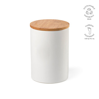 Munch 1000 Behälter aus Keramik, 980 ml. Mit Bambusdeckel, weiß