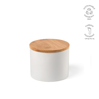 "Munch 500 Canister" Behälter aus Keramik, 525 ml mit Bambusdeckel, weiß