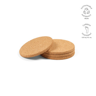 Modigliani Untersetzer aus Kork. Set mit 4 Stück, natur