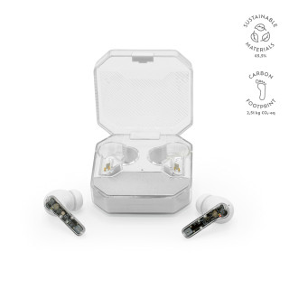 Ghostbuds Ohrhörer aus rABS, 400 mAh. 6 Stunden Wiedergabezeit, weiß