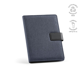 Tolstoy A4-Mappe rPET. Notizblock mit 64-seitigem FSC.Verschluss aus rPU, königsblau