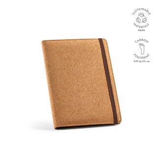 "Kafka A5 Folder" A5-Mappe aus Kork mit Notizblock mit 64 Seiten aus FSC-zertifiziertem Papier, natur