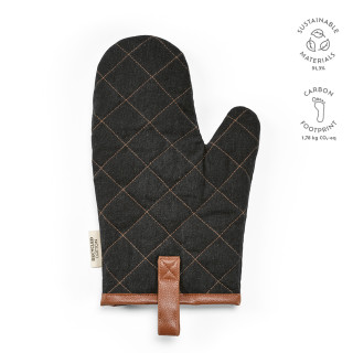 Basquiat Küchenhandschuh aus recyceltes Baumwolle 280g/m² mit rPU-Details, schwarz