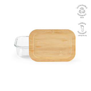 "Van Gogh 500" Lunchbox aus Borosilikatglas, 520 ml mit Bambusdeckel, durchsichtig