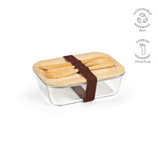 Van Gogh 1000 Lunchbox aus Borosilikatglas mit Bambusdeckel, 1090 ml, durchsichtig