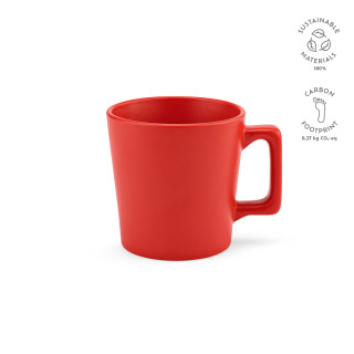"Thames 250" Tasse aus Keramik, 270 ml, matte Oberfläche, rot