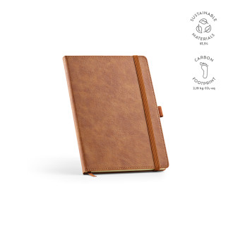 Howthorne A5 Notizbuch mit rPU-Einband. 196 Seiten FSC-Papier 70 gsm, hellbraun