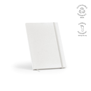 Hugo A5 Notizbuch mit Einband aus recyceltes Milchverpackungen, weiß
