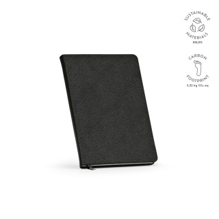 Wilde A5 Hardcover-Notizbuch aus rPU. 196 Seiten FSC-Papier 80gsm, schwarz