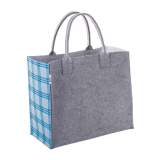 Individuelle Einkaufstasche CreaFelt Shop B, grau/weiß