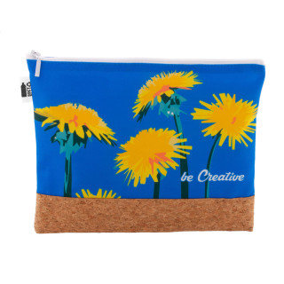 Individuelle Kosmetiktasche CreaBeauty Cork L RPET, natur/weiß