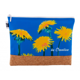 Individuelle Kosmetiktasche CreaBeauty Cork L RPET, natur/weiß