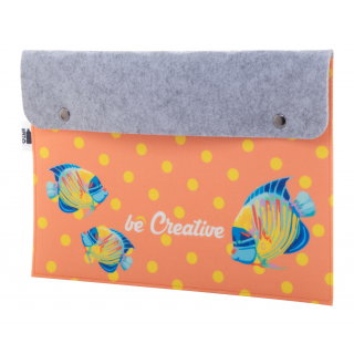 Individuelle Dokumentenmappe CreaFelt Folder, grau/weiß