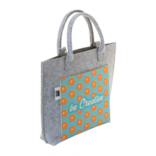 individuelle Umhängetasche CreaFelt Cross, grau/weiß