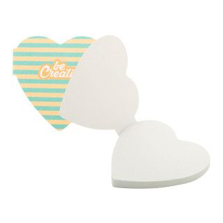 Individueller Haftnotizblock CreaStick Seed Heart, weiß