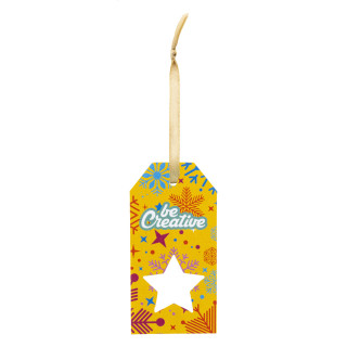 Geschenkanhänger, Stern PrinTag Plus, weiß