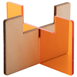 Teelichthalter Candix, orange/transparent