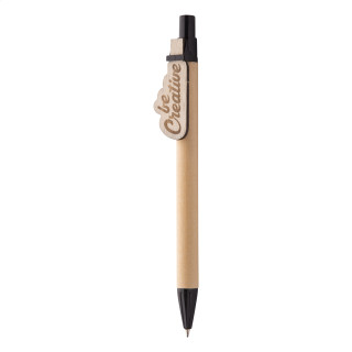 Kugelschreiber CreaClip Eco, natur/schwarz