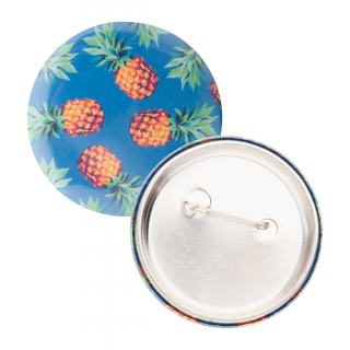 Button-Anstecker PinBadge Maxi, silber/weiß