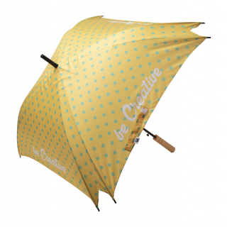 individueller Regenschirm CreaRain Square RPET, weiß