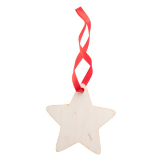Weihnachtsbaumschmuck, Stern WoXmas, rot/natur