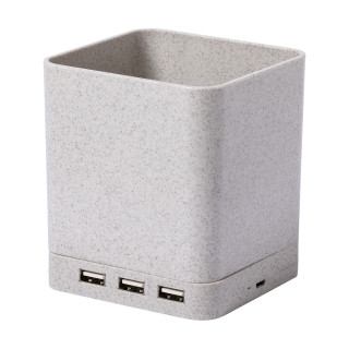 Multifunktionaler Stifteköcher Ampdesk, beige