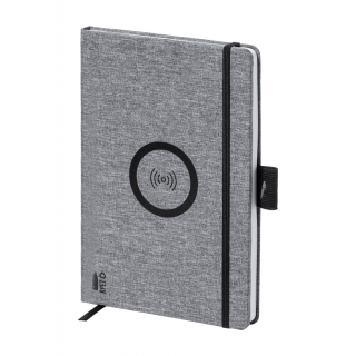 Notizbuch mit Wireless-Charger Charbuk, grau