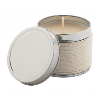 Duftkerze, Vanille. Scendle, silber/beige