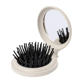 Spiegel mit Haarbürste Webrush, natur