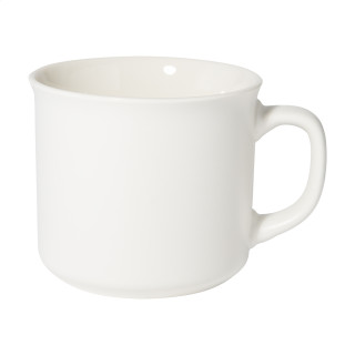 Matter Vintage-Becher Woodstock Flat, weiß