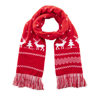 Weihnachts-Winterschal Skandihals, rot