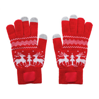 Weihnachtliche Touchscreen-Handschuhe Skandihand, rot