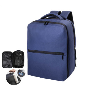 Handgepäck-Kompressionsrucksack aus RPET VacuFly, dunkelblau
