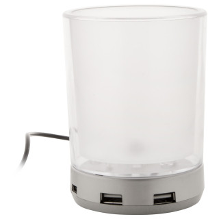 Stifteköcher mit USB Hub Tobi, transparent