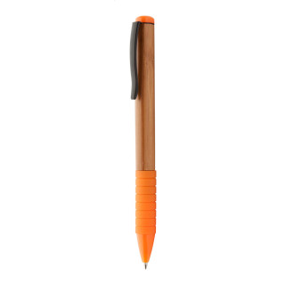 Kugelschreiber aus Bambus  Bripp, natur/orange