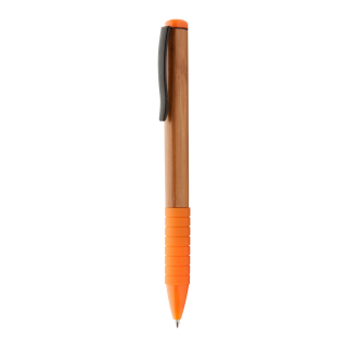 Kugelschreiber aus Bambus  Bripp, natur/orange