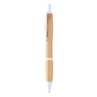 Bambus-Kugelschreiber Coldery, natur/weiß